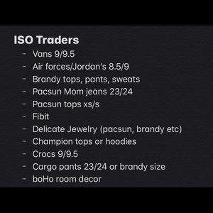 ISO OF TRADERS